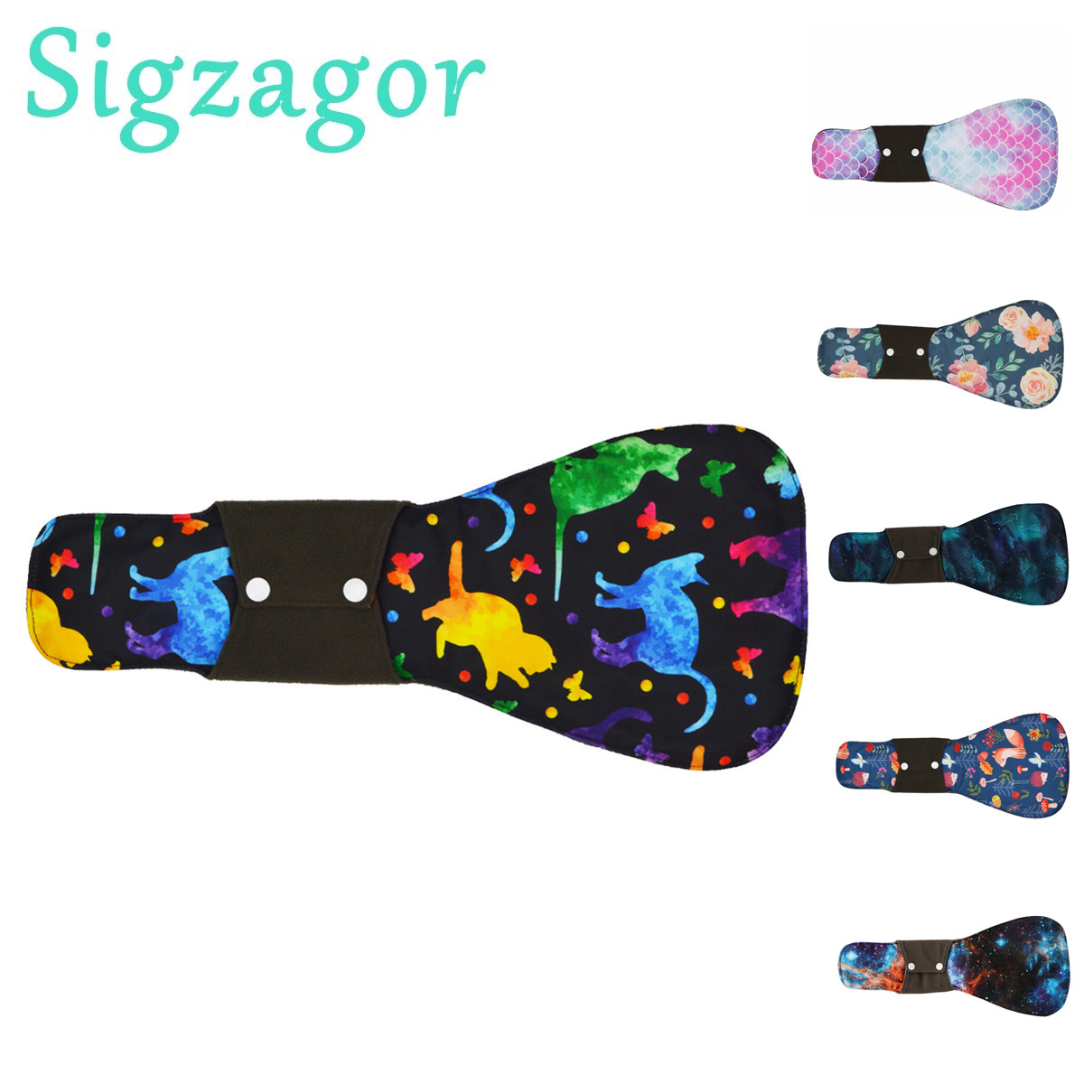 Cloth Pad Reusable - シグザゴール 1 XXL 布製生理用ナプキン 竹炭 再利用可能