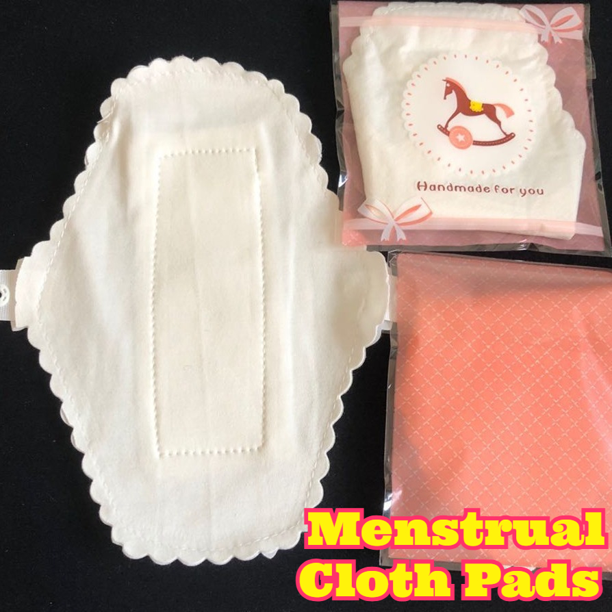 Cloth Pad Reusable - 洗える生理用布ナプキン 18cm 通気性のあるコットン製フェミニンパッド 防水層付きパンティーライナー ソフト吸収性 再利用可能なマタニティ用