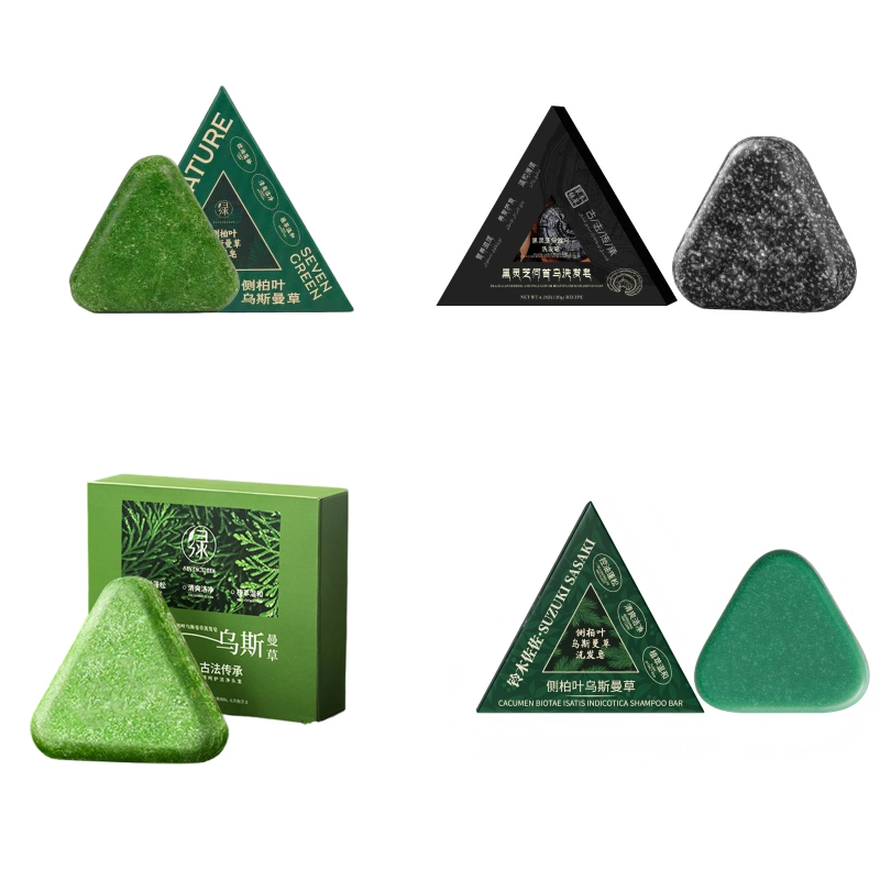 Bar Soap Shampoo Solid - ハーバルシャンプーバー。天然成分配合の固形ヘアソープ。皮脂コントロール、フケ除去、かゆみ止め、育毛効果。ウスマン植物由来のヘアクレンジングバー。