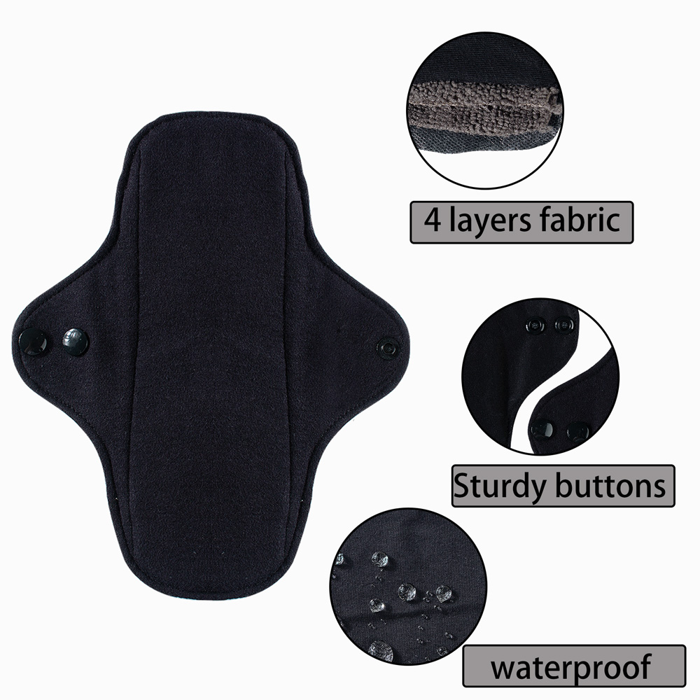 フルコットンママクロスナイトロング生理用ナプキン4枚、女性用 - Cloth Pad Reusable のレビューと価格